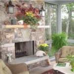 Stone Fireplace on Porch